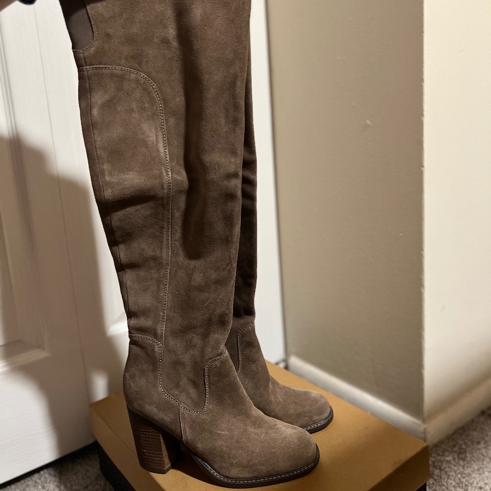 Over the knee suede boot